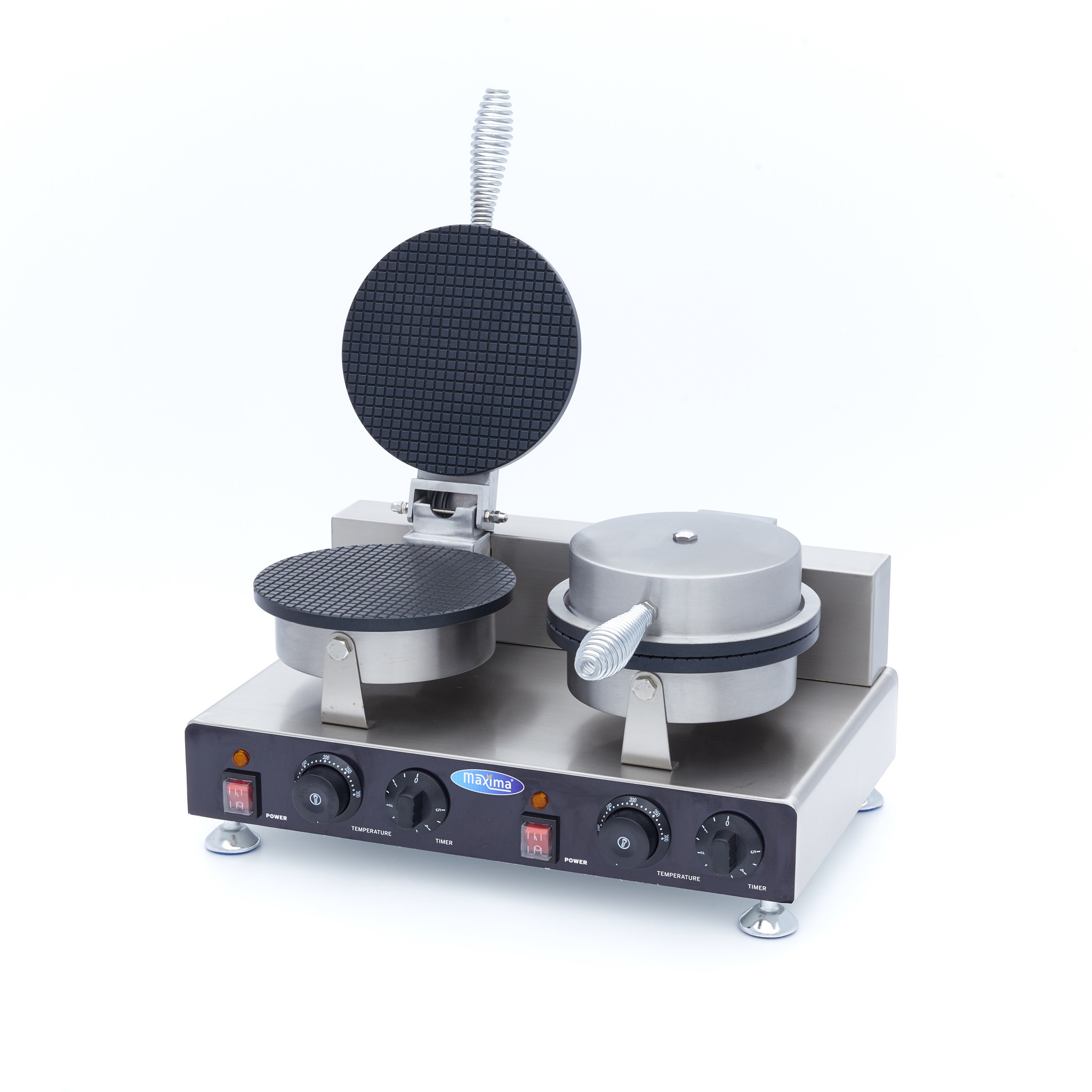 Aparat waffle in forma de cornet de inghetata dublu Maxima