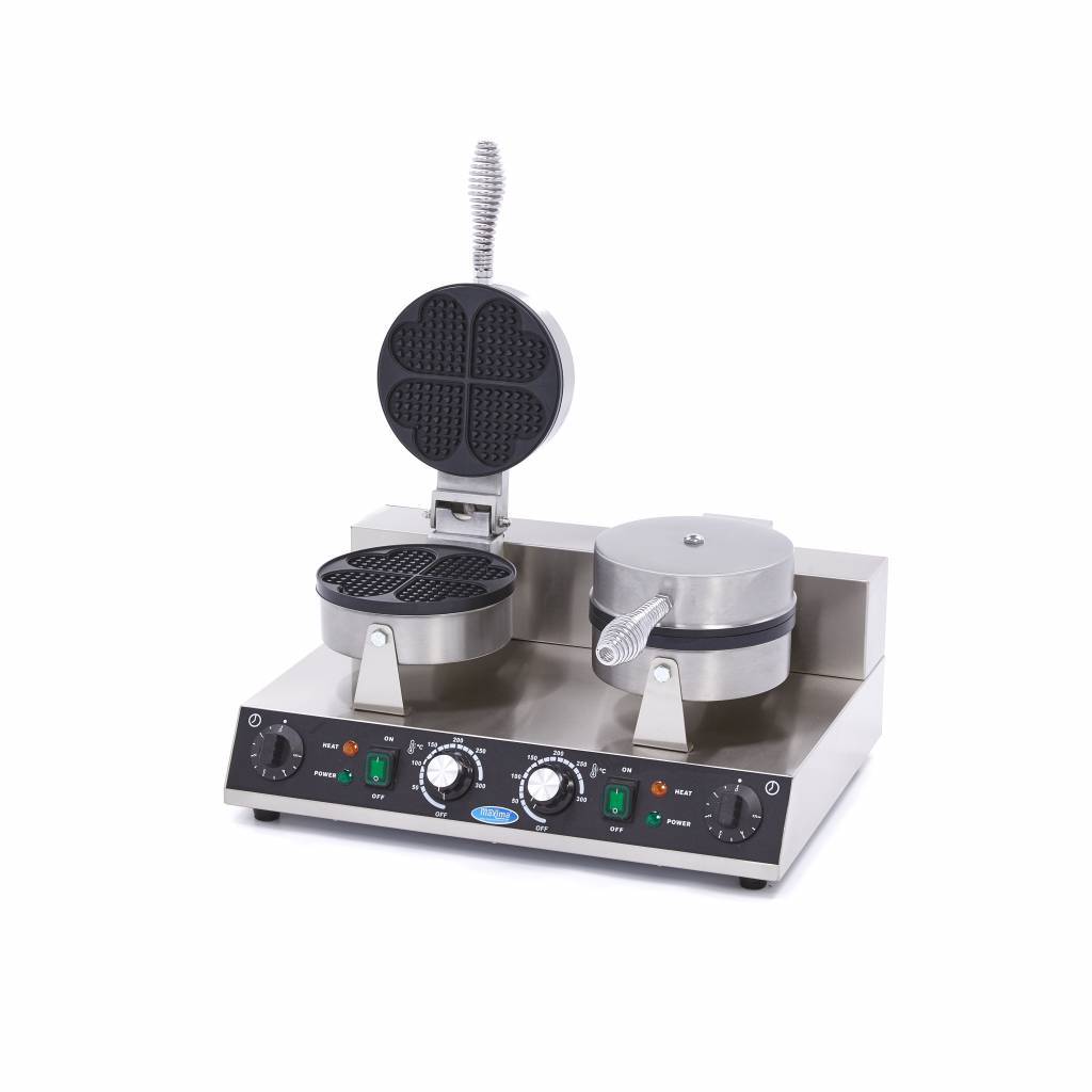 Aparat waffle in forma de inima dublu Maxima