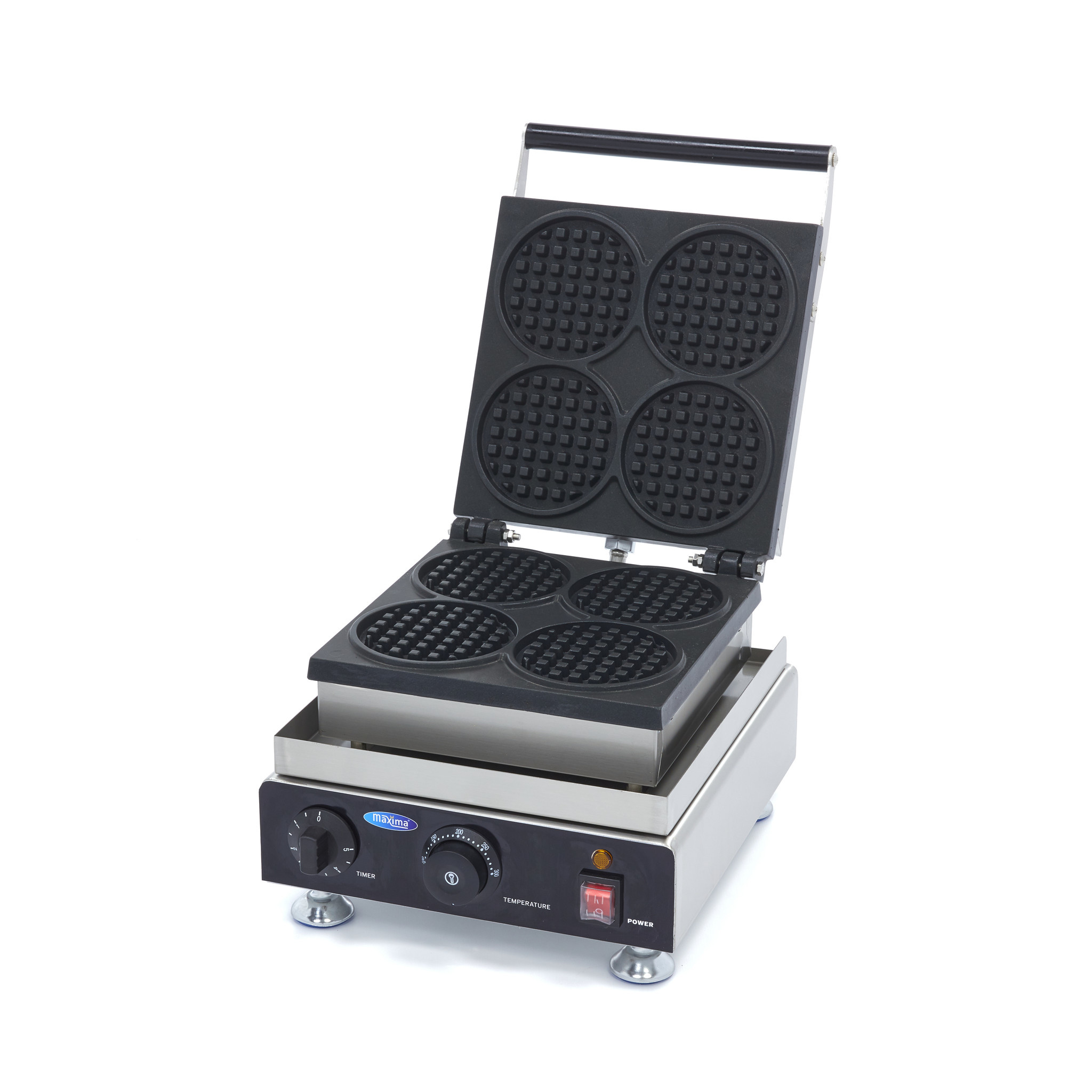 Aparat waffle in forma rotunda Maxima-4 bucati